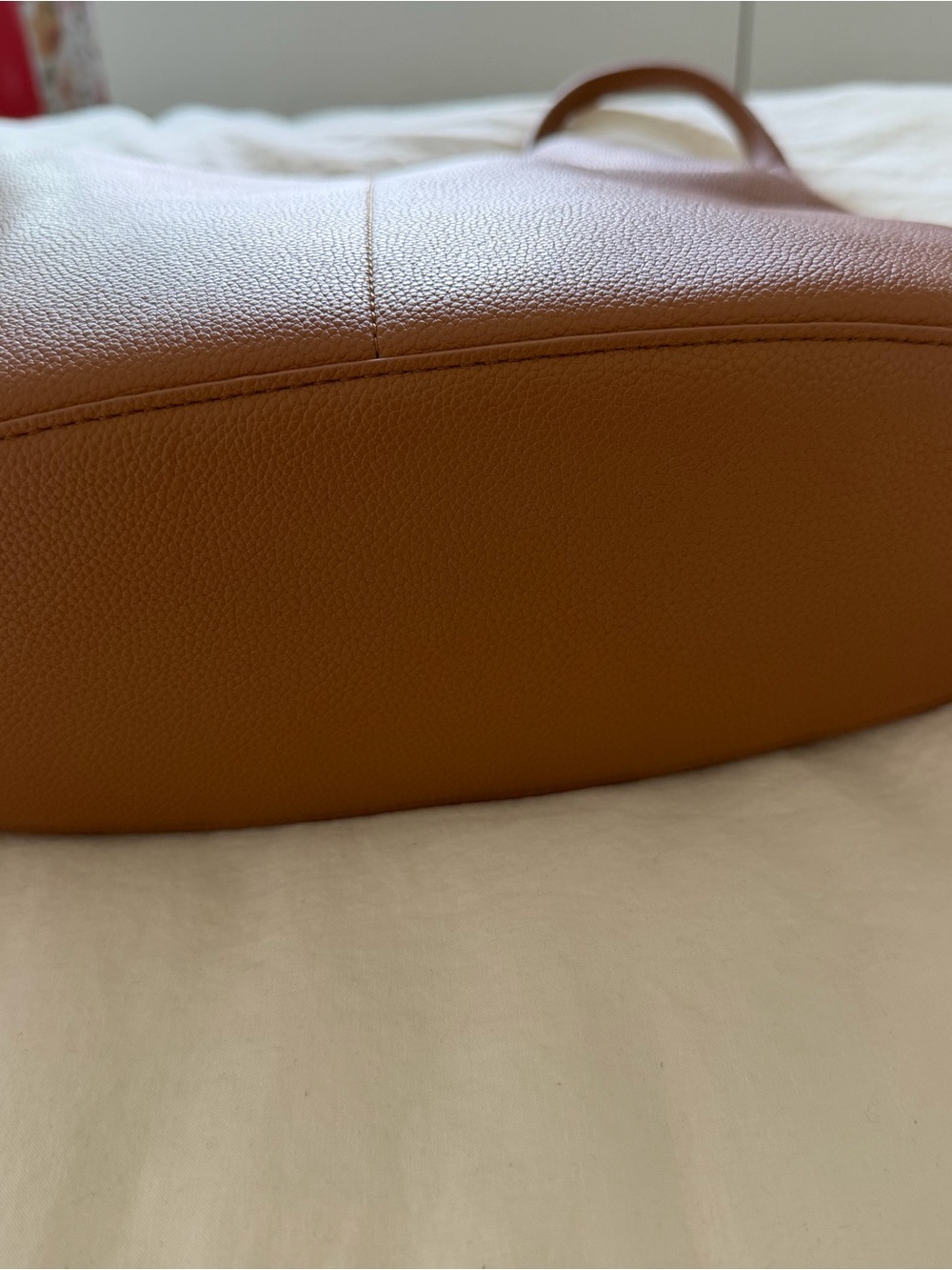 Oak & Fort Vegan Leather City Tote Bag in Brown - Picture 5 of 5